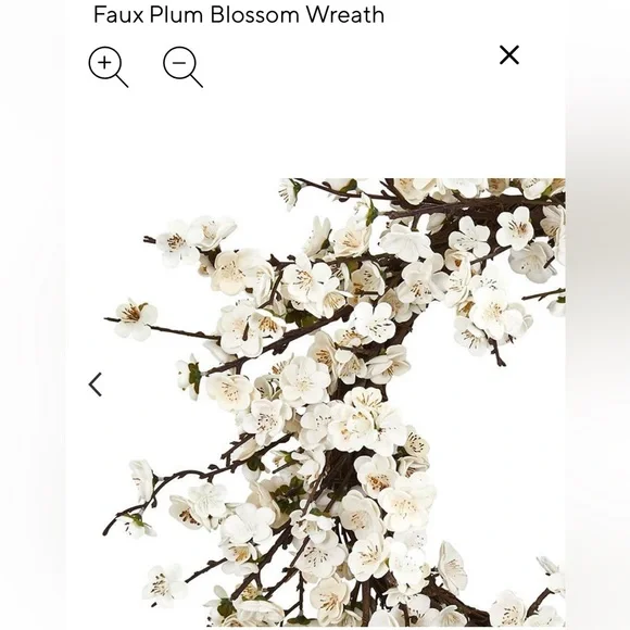 Pottery Barn Faux Plum Blossom Wreath - White - Picture 3 of 10